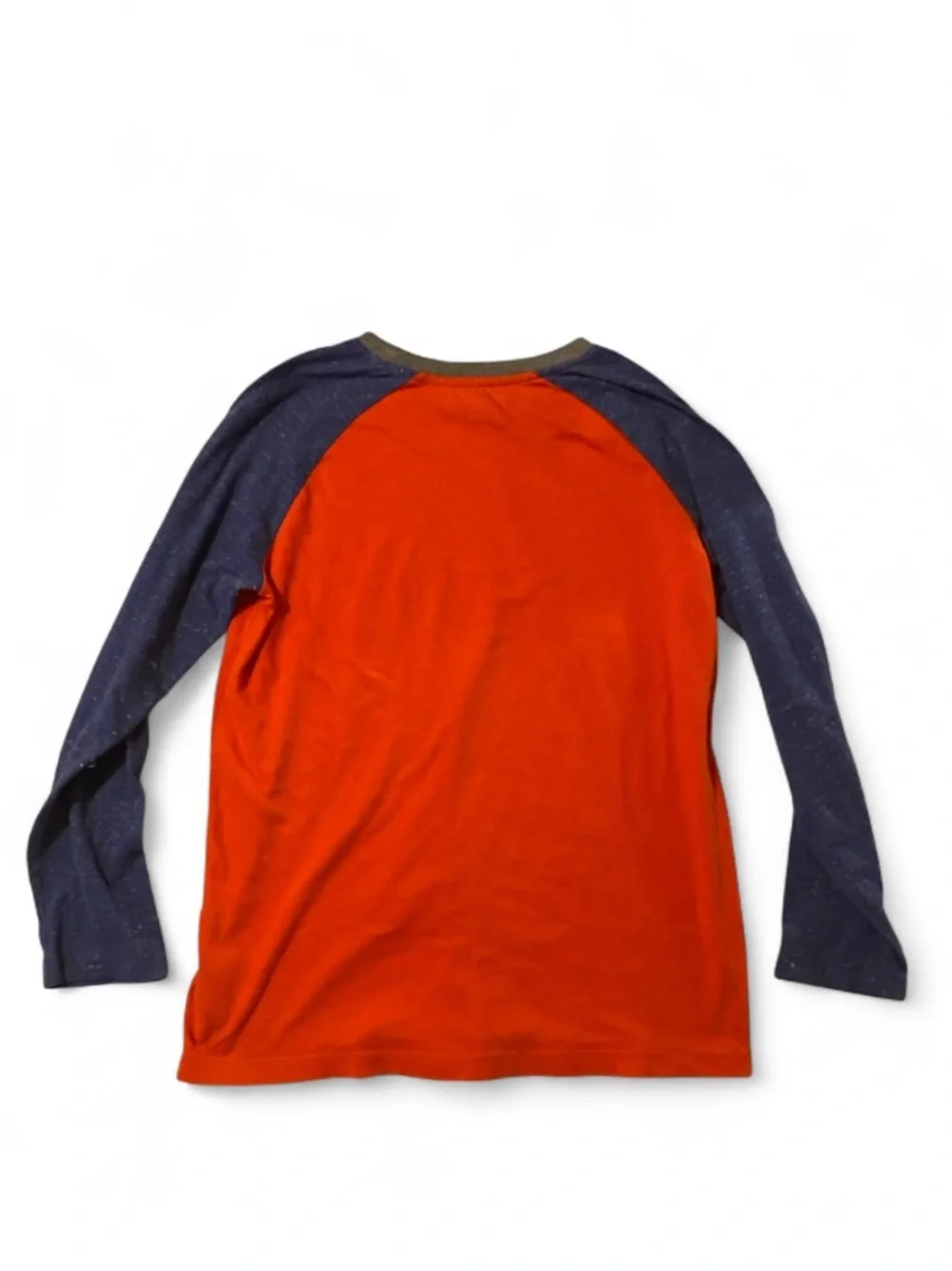 Old Navy Orange Body Long Sleeve Tee with Blue Raglan Sleeves